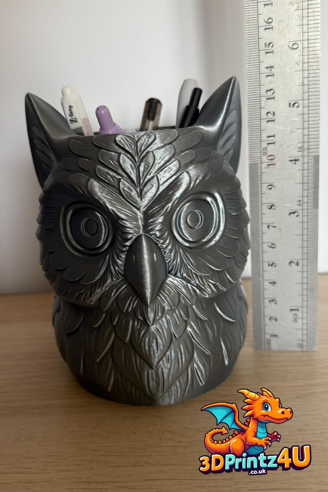 Owl Pen or Brush Holder 3D Printed