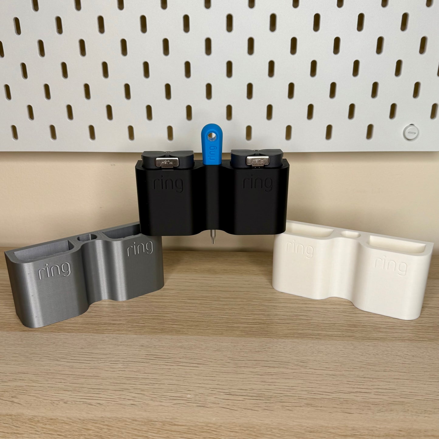 Ring doorbell double battery and tool holder.