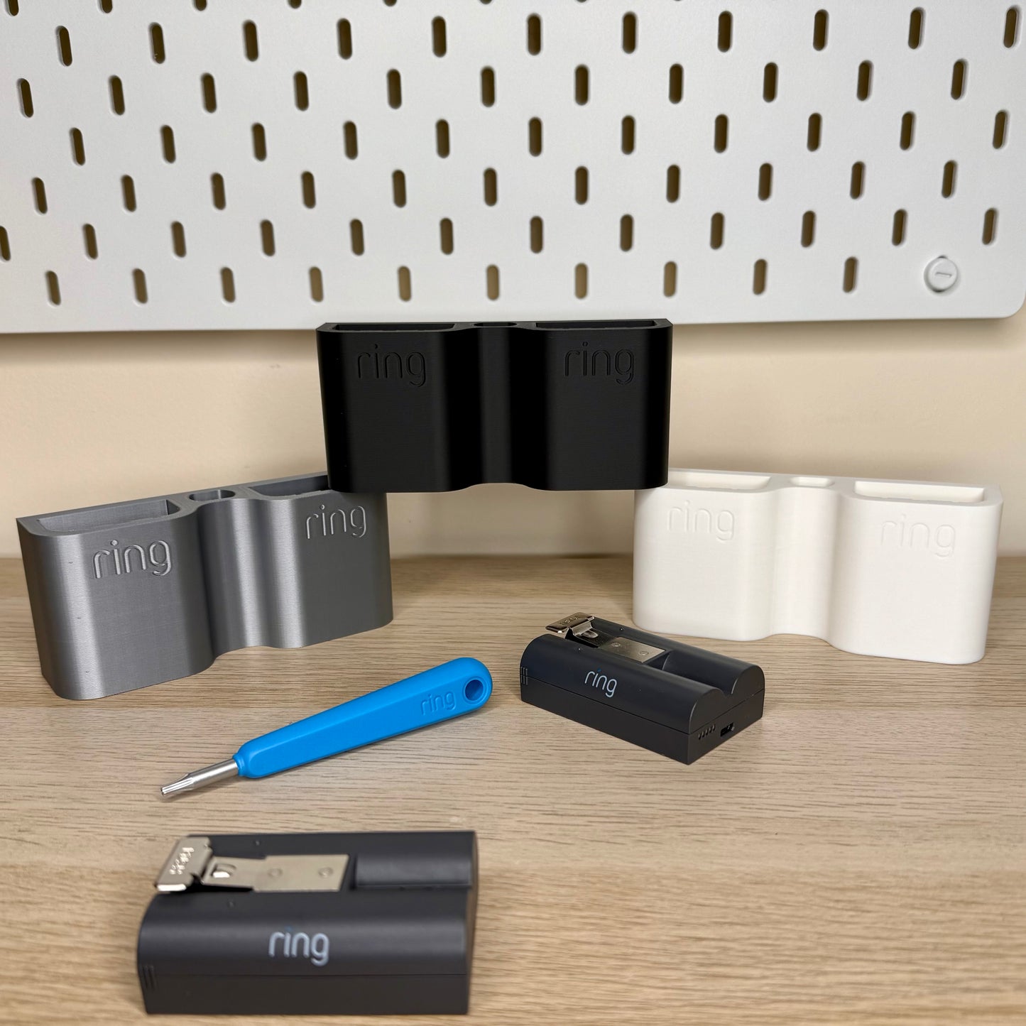 Ring doorbell double battery and tool holder.