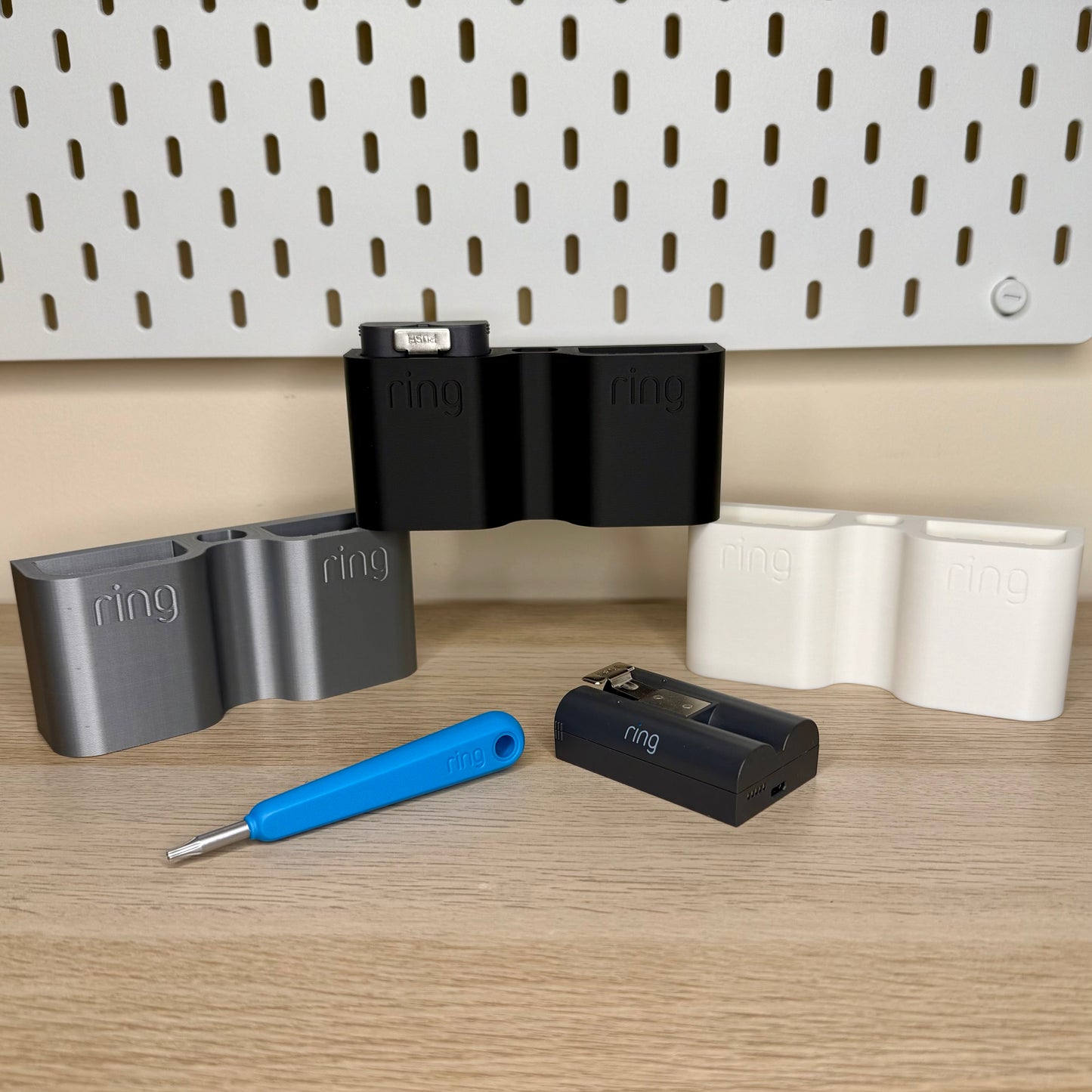 Ring doorbell double battery and tool holder.
