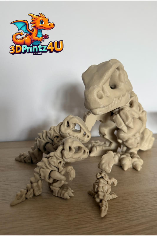 Adorable 3D Printed T-Rex Skeleton Figurine 17cm High Bone